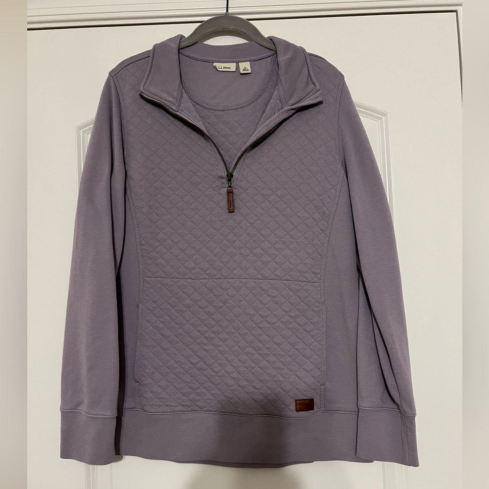LL Bean quarter zip quilted sweatshirt, women’s size M